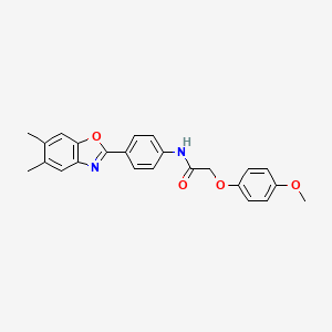 molecular formula C24H22N2O4 B5010439 N-[4-(5,6-dimethyl-1,3-benzoxazol-2-yl)phenyl]-2-(4-methoxyphenoxy)acetamide 