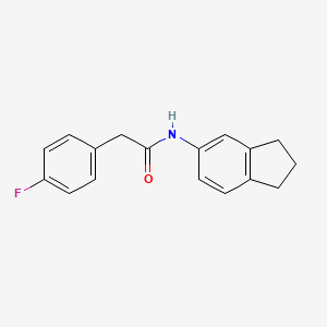molecular formula C17H16FNO B5010460 N-(2,3-dihydro-1H-inden-5-yl)-2-(4-fluorophenyl)acetamide 