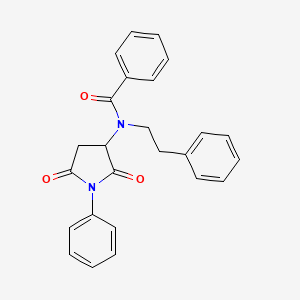 molecular formula C25H22N2O3 B5010480 N-(2,5-dioxo-1-phenylpyrrolidin-3-yl)-N-(2-phenylethyl)benzamide 