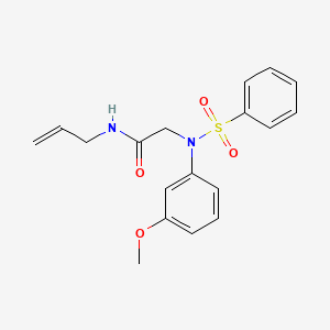 molecular formula C18H20N2O4S B5010496 N~1~-allyl-N~2~-(3-methoxyphenyl)-N~2~-(phenylsulfonyl)glycinamide 