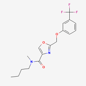 molecular formula C17H19F3N2O3 B5010549 N-butyl-N-methyl-2-{[3-(trifluoromethyl)phenoxy]methyl}-1,3-oxazole-4-carboxamide 