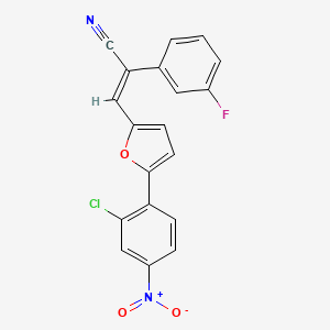 molecular formula C19H10ClFN2O3 B5010551 (2E)-3-[5-(2-chloro-4-nitrophenyl)furan-2-yl]-2-(3-fluorophenyl)prop-2-enenitrile 