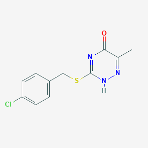 molecular formula C11H10ClN3OS B501057 3-[(4-chlorobenzyl)sulfanyl]-6-methyl-1,2,4-triazin-5(4H)-one CAS No. 165682-58-6