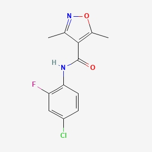 molecular formula C12H10ClFN2O2 B5010583 N-(4-chloro-2-fluorophenyl)-3,5-dimethyl-1,2-oxazole-4-carboxamide 