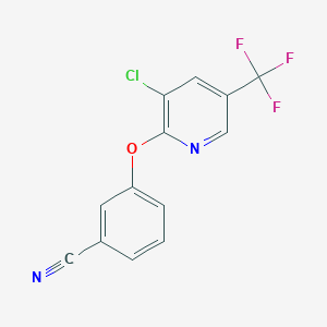 molecular formula C13H6ClF3N2O B501060 3-{[3-Chloro-5-(trifluoromethyl)-2-pyridinyl]oxy}benzonitrile CAS No. 852218-37-2