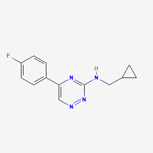 molecular formula C13H13FN4 B5010609 N-(cyclopropylmethyl)-5-(4-fluorophenyl)-1,2,4-triazin-3-amine 