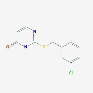 molecular formula C12H11ClN2OS B501064 2-[(3-chlorobenzyl)sulfanyl]-3-methyl-4(3H)-pyrimidinone 