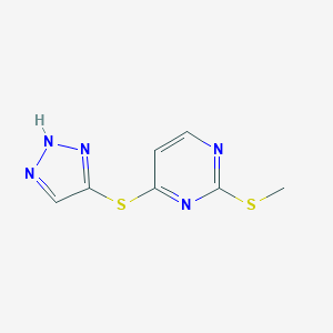 molecular formula C7H7N5S2 B501065 2-(methylsulfanyl)-4-(1H-1,2,3-triazol-4-ylsulfanyl)pyrimidine 