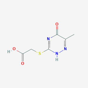 molecular formula C6H7N3O3S B501066 [(5-Hydroxy-6-methyl-1,2,4-triazin-3-yl)thio]acetic acid CAS No. 1566-33-2