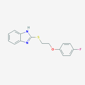 molecular formula C15H13FN2OS B501068 2-(1H-benzimidazol-2-ylsulfanyl)ethyl 4-fluorophenyl ether 