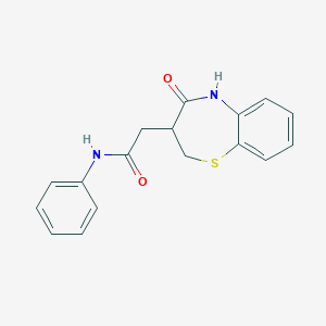 molecular formula C17H16N2O2S B501071 2-(4-oxo-2,3,4,5-tetrahydro-1,5-benzothiazepin-3-yl)-N-phenylacetamide 