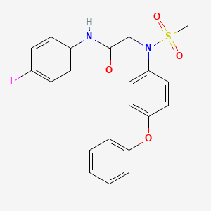 molecular formula C21H19IN2O4S B5010710 N~1~-(4-iodophenyl)-N~2~-(methylsulfonyl)-N~2~-(4-phenoxyphenyl)glycinamide 