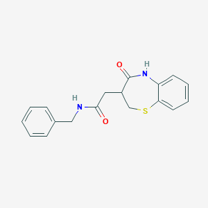 molecular formula C18H18N2O2S B501072 N-benzyl-2-(4-oxo-2,3,4,5-tetrahydro-1,5-benzothiazepin-3-yl)acetamide 