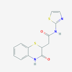 molecular formula C13H11N3O2S2 B501074 2-(3-oxo-3,4-dihydro-2H-1,4-benzothiazin-2-yl)-N-(1,3-thiazol-2-yl)acetamide CAS No. 353261-61-7