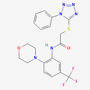 molecular formula C20H19F3N6O2S B5010740 N-[2-(morpholin-4-yl)-5-(trifluoromethyl)phenyl]-2-[(1-phenyl-1H-tetrazol-5-yl)sulfanyl]acetamide 