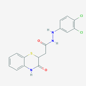 molecular formula C16H13Cl2N3O2S B501075 N'-(3,4-dichlorophenyl)-2-(3-oxo-3,4-dihydro-2H-1,4-benzothiazin-2-yl)acetohydrazide 