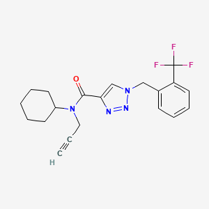 molecular formula C20H21F3N4O B5010750 N-cyclohexyl-N-2-propyn-1-yl-1-[2-(trifluoromethyl)benzyl]-1H-1,2,3-triazole-4-carboxamide 