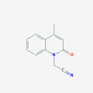 molecular formula C12H10N2O B501076 (4-methyl-2-oxo-1(2H)-quinolinyl)acetonitrile 