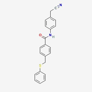 molecular formula C22H18N2OS B5010817 N-[4-(cyanomethyl)phenyl]-4-[(phenylthio)methyl]benzamide 