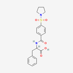 molecular formula C20H22N2O5S B5010826 N-[4-(1-pyrrolidinylsulfonyl)benzoyl]phenylalanine 