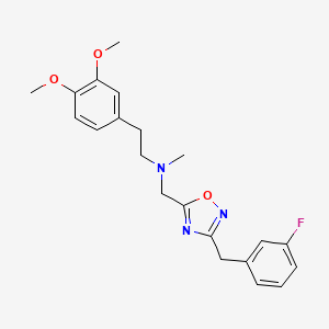 molecular formula C21H24FN3O3 B5010831 2-(3,4-dimethoxyphenyl)-N-{[3-(3-fluorobenzyl)-1,2,4-oxadiazol-5-yl]methyl}-N-methylethanamine 