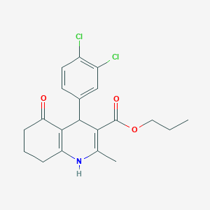 molecular formula C20H21Cl2NO3 B5010928 Propyl 4-(3,4-dichlorophenyl)-2-methyl-5-oxo-1,4,5,6,7,8-hexahydroquinoline-3-carboxylate 