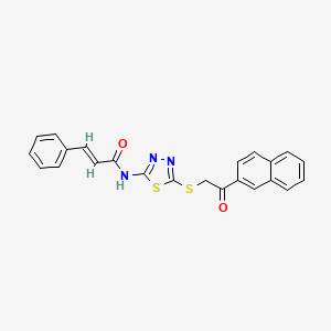 molecular formula C23H17N3O2S2 B5010952 N-(5-{[2-(2-naphthyl)-2-oxoethyl]thio}-1,3,4-thiadiazol-2-yl)-3-phenylacrylamide 