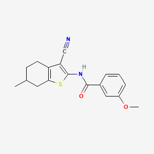 molecular formula C18H18N2O2S B5010954 N-(3-cyano-6-methyl-4,5,6,7-tetrahydro-1-benzothien-2-yl)-3-methoxybenzamide 