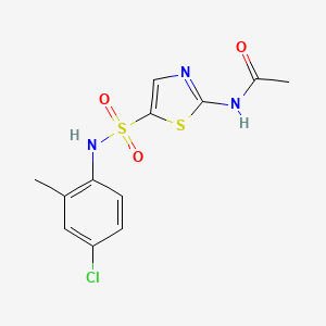 molecular formula C12H12ClN3O3S2 B5011092 N-[5-[(4-chloro-2-methylphenyl)sulfamoyl]-1,3-thiazol-2-yl]acetamide 