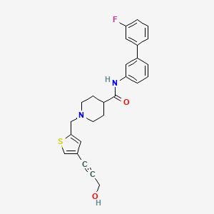 molecular formula C26H25FN2O2S B5011317 N-(3'-fluoro-3-biphenylyl)-1-{[4-(3-hydroxy-1-propyn-1-yl)-2-thienyl]methyl}-4-piperidinecarboxamide 