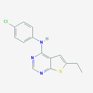 molecular formula C14H12ClN3S B501138 N-(4-chlorophenyl)-N-(6-ethylthieno[2,3-d]pyrimidin-4-yl)amine 
