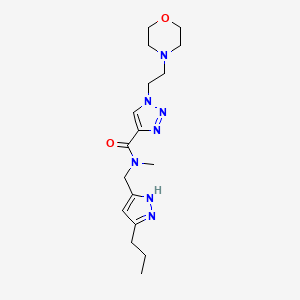 molecular formula C17H27N7O2 B5011382 N-methyl-1-(2-morpholin-4-ylethyl)-N-[(3-propyl-1H-pyrazol-5-yl)methyl]triazole-4-carboxamide 