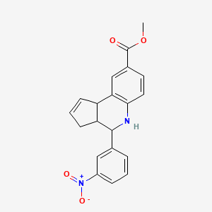 molecular formula C20H18N2O4 B5011395 METHYL 4-(3-NITROPHENYL)-3H,3AH,4H,5H,9BH-CYCLOPENTA[C]QUINOLINE-8-CARBOXYLATE 