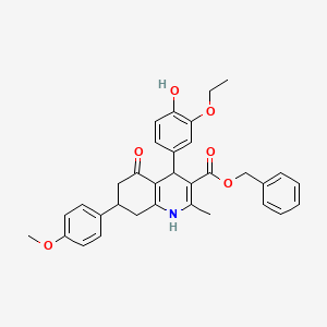molecular formula C33H33NO6 B5011475 Benzyl 4-(3-ethoxy-4-hydroxyphenyl)-7-(4-methoxyphenyl)-2-methyl-5-oxo-1,4,5,6,7,8-hexahydroquinoline-3-carboxylate 