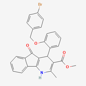 molecular formula C28H22BrNO4 B5011544 methyl 4-{2-[(4-bromobenzyl)oxy]phenyl}-2-methyl-5-oxo-4,5-dihydro-1H-indeno[1,2-b]pyridine-3-carboxylate 