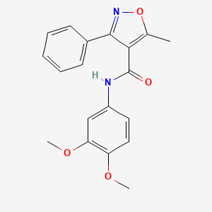 molecular formula C19H18N2O4 B5011566 N-(3,4-dimethoxyphenyl)-5-methyl-3-phenyl-1,2-oxazole-4-carboxamide 
