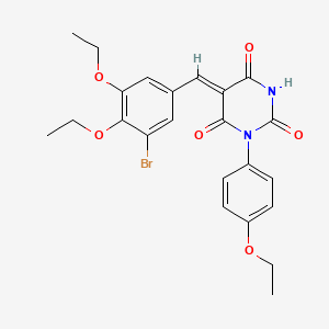molecular formula C23H23BrN2O6 B5011583 (5Z)-5-[(3-bromo-4,5-diethoxyphenyl)methylidene]-1-(4-ethoxyphenyl)-1,3-diazinane-2,4,6-trione 