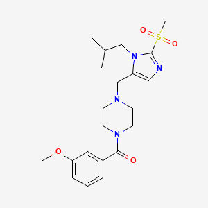 molecular formula C21H30N4O4S B5011600 (3-Methoxyphenyl)-[4-[[3-(2-methylpropyl)-2-methylsulfonylimidazol-4-yl]methyl]piperazin-1-yl]methanone 
