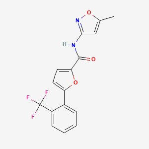 molecular formula C16H11F3N2O3 B5011624 N-(5-methyl-1,2-oxazol-3-yl)-5-[2-(trifluoromethyl)phenyl]furan-2-carboxamide 