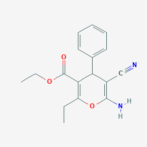 molecular formula C17H18N2O3 B5011712 ethyl 6-amino-5-cyano-2-ethyl-4-phenyl-4H-pyran-3-carboxylate 