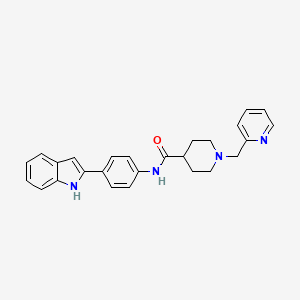 molecular formula C26H26N4O B5011783 N-[4-(1H-indol-2-yl)phenyl]-1-(2-pyridinylmethyl)-4-piperidinecarboxamide 