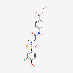 molecular formula C19H21ClN2O6S B5011803 Ethyl 4-[[2-[(3-chloro-4-methoxyphenyl)sulfonyl-methylamino]acetyl]amino]benzoate 