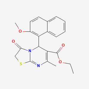 molecular formula C21H20N2O4S B5011837 ethyl 5-(2-methoxy-1-naphthyl)-7-methyl-3-oxo-2,3-dihydro-5H-[1,3]thiazolo[3,2-a]pyrimidine-6-carboxylate 
