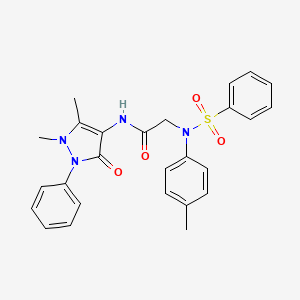 molecular formula C26H26N4O4S B5011877 N-(1,5-dimethyl-3-oxo-2-phenyl-2,3-dihydro-1H-pyrazol-4-yl)-2-[N-(4-methylphenyl)benzenesulfonamido]acetamide 
