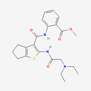 molecular formula C22H27N3O4S B5011899 methyl 2-[[2-[[2-(diethylamino)acetyl]amino]-5,6-dihydro-4H-cyclopenta[b]thiophene-3-carbonyl]amino]benzoate 