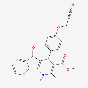 molecular formula C24H19NO4 B5011929 Methyl 2-methyl-5-oxo-4-(4-prop-2-ynoxyphenyl)-1,4-dihydroindeno[1,2-b]pyridine-3-carboxylate 