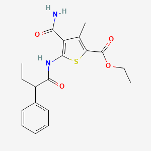 molecular formula C19H22N2O4S B5011963 Ethyl 4-carbamoyl-3-methyl-5-(2-phenylbutanoylamino)thiophene-2-carboxylate 