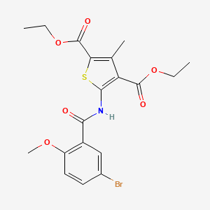 molecular formula C19H20BrNO6S B5011979 diethyl 5-[(5-bromo-2-methoxybenzoyl)amino]-3-methyl-2,4-thiophenedicarboxylate 
