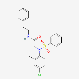 molecular formula C23H23ClN2O3S B5012054 N~2~-(4-chloro-2-methylphenyl)-N~1~-(2-phenylethyl)-N~2~-(phenylsulfonyl)glycinamide 