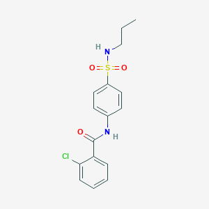 molecular formula C16H17ClN2O3S B501210 2-chloro-N-[4-(propylsulfamoyl)phenyl]benzamide 